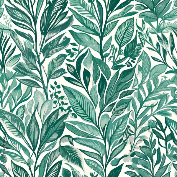 Fototapeta seamless pattern with leaves, vector ready for design 
