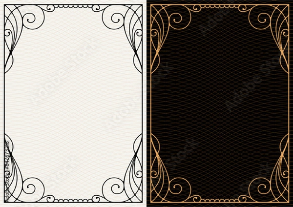 Obraz Set Template of Decorative vintage frames,borders rectangular shape. Baroque, Art Nouveau, Modern , Victorian style.