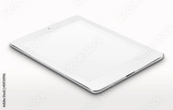Fototapeta Realistic tablet computer with blank screen.