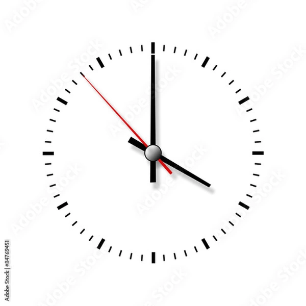 Obraz Clock without numbers isolated on white background.
