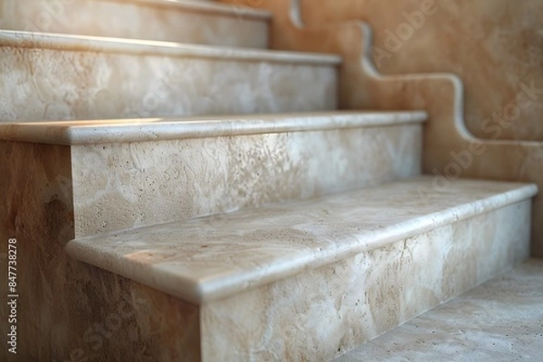 Obraz Elegant Marble Staircase Interior Design for Luxurious Architecture and Sophisticated Home Decor