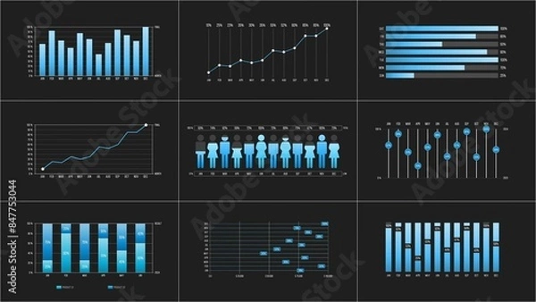 Fototapeta Elegant Infographic Charts