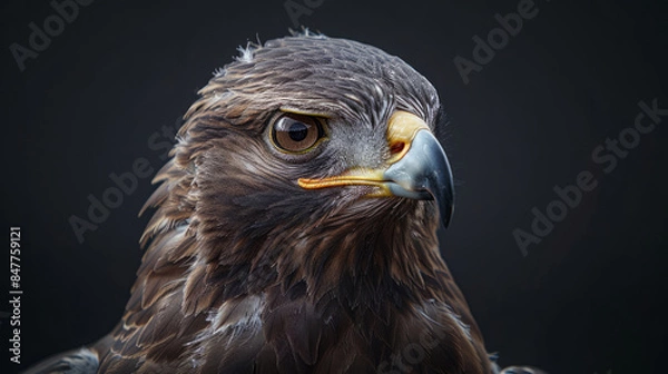 Fototapeta Close-up portrait of a buzzard with intense gaze