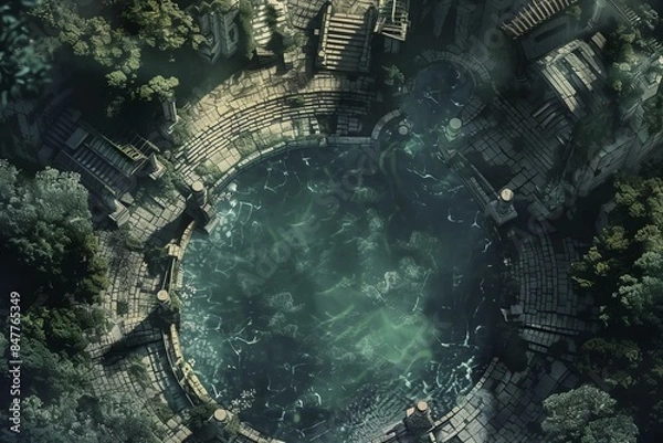Fototapeta DnD Battlemap Sunken City Battlemap styled Image.
