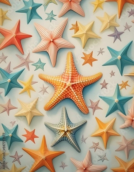 Fototapeta ヒトデのモチーフ