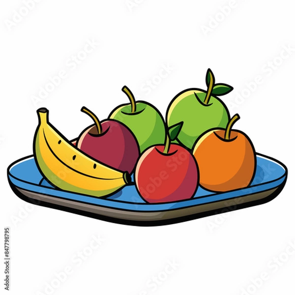Obraz fruits for meal realistic vector illustration isolated