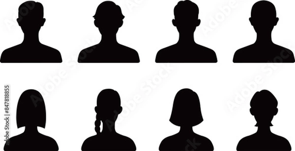 Obraz 男性と女性の人物シルエット素材