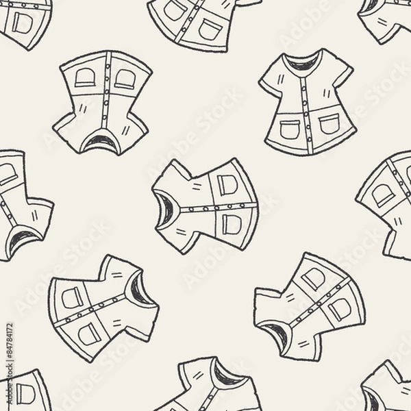 Fototapeta overcoat doodle seamless pattern background