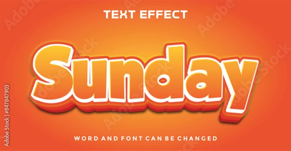 Fototapeta Sunday editable text effect