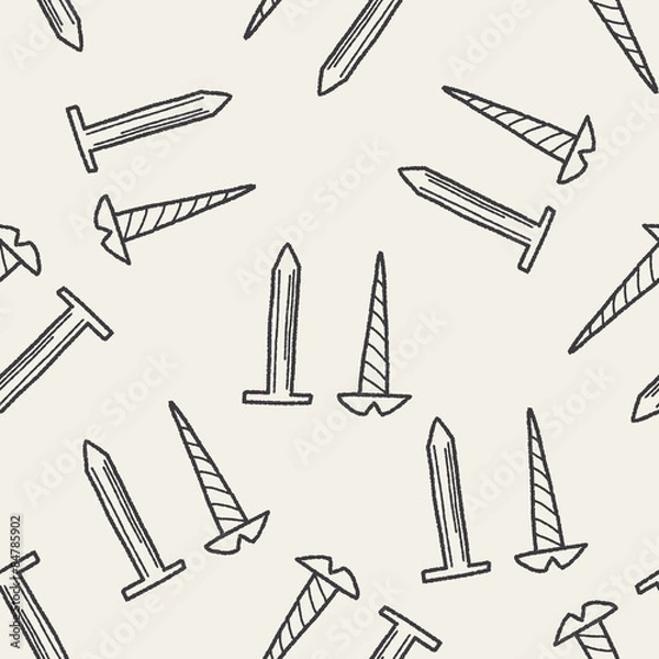 Fototapeta screw doodle seamless pattern background