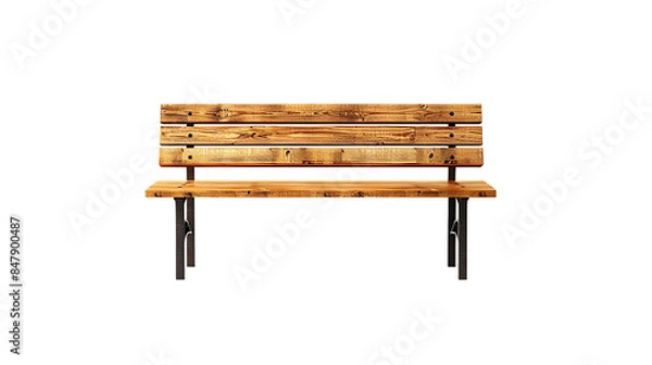 Obraz Wooden bench isolated on transparent background