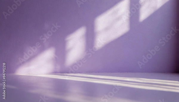 Fototapeta light background of purple empty wall with glare and sun rays, summer spring background wallpaper for presentation