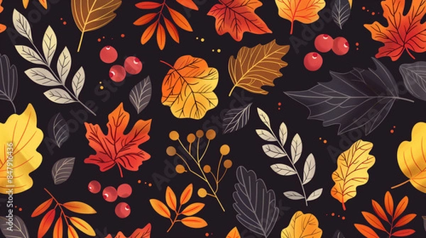 Obraz autumn leaves seamless pattern