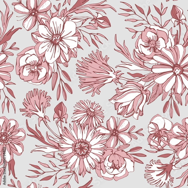 Obraz Seamless floral pattern. 