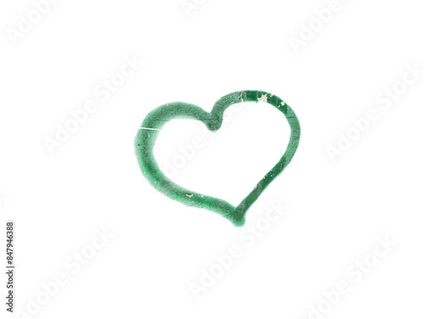 Obraz  graffiti green heart