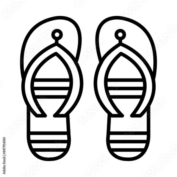 Obraz Flip flop line icon