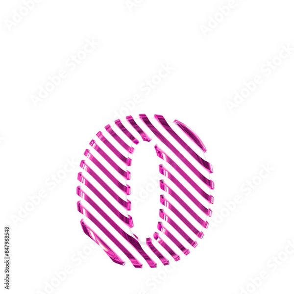 Fototapeta White symbol with purple diagonal ultra thin straps. letter o
