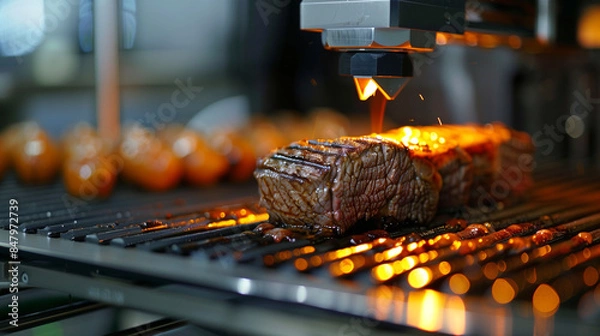 Fototapeta Steak made using blacksmith, made with AI