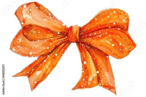 Fototapeta orange bow with white speckles
