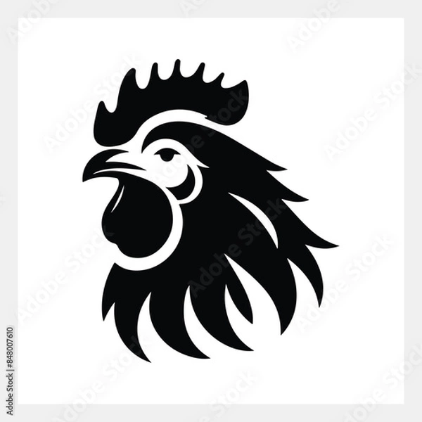 Obraz A black and white image of a rooster