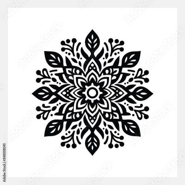 Obraz A black and white floral pattern