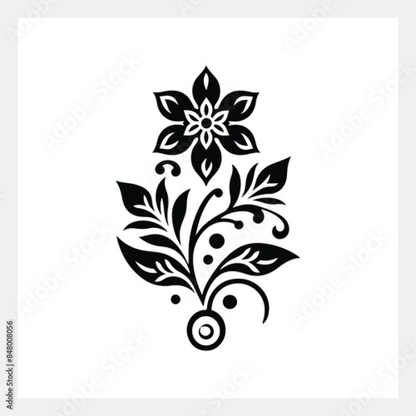 Obraz A black and white floral pattern