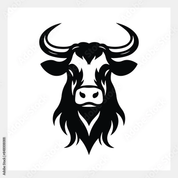 Obraz A black and white image of a bull