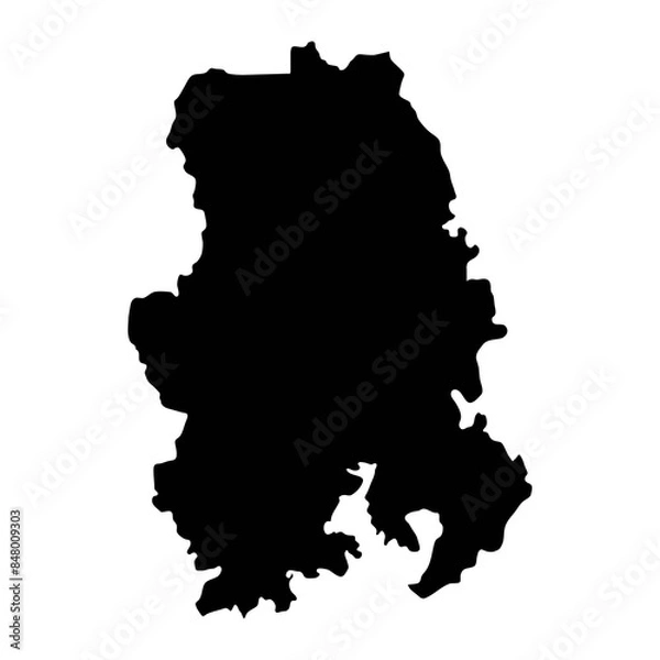 Fototapeta Udmurtia map, administrative division of Russia. Vector illustration.