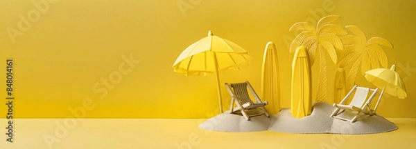 Obraz 旅行-Vacation イエローカラーイメージ　バナー用