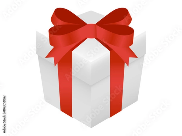 Obraz 赤いリボンのギフトボックス・プレゼントのアイコン