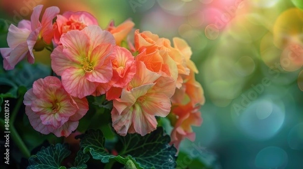 Fototapeta Begonias in the Shade AI generated