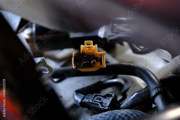 Obraz Check the electrical cable plug on the motorcycle.	