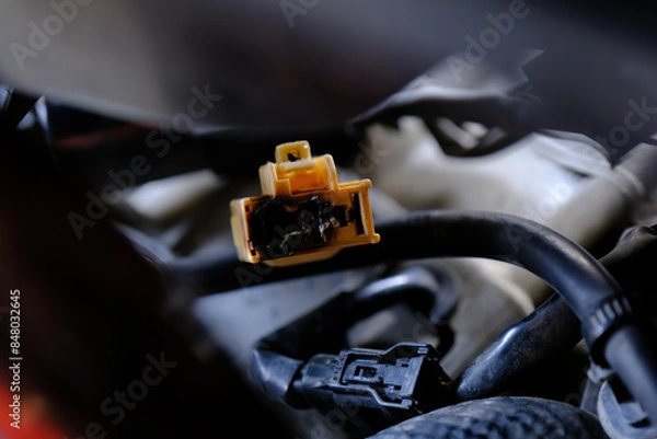 Obraz Check the electrical cable plug on the motorcycle.	