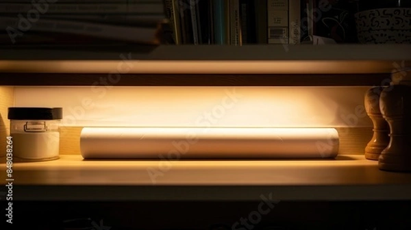 Fototapeta Blank white cardboard tube with a CD inside - Close up view