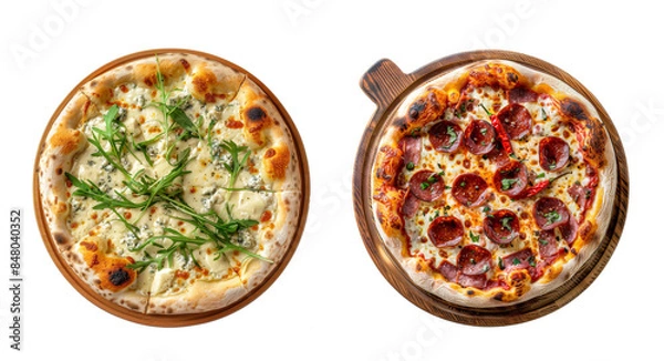 Fototapeta Seafood Pizza, Pizza Ai Frutti Di Mare with Squid Rings, Mussels and Shrimps with Tomato Sauce