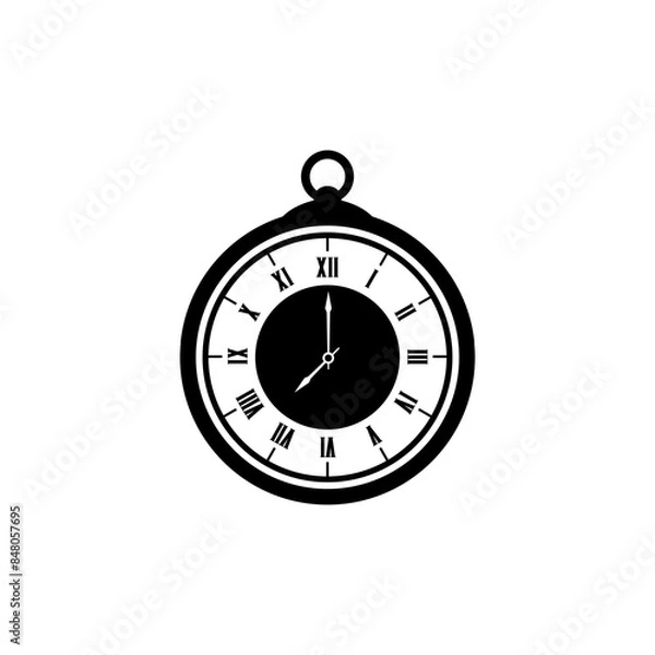 Fototapeta vector small black clock on white background