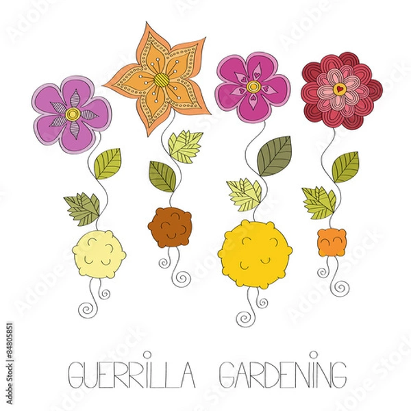 Obraz Guerrilla gardening vector illustration