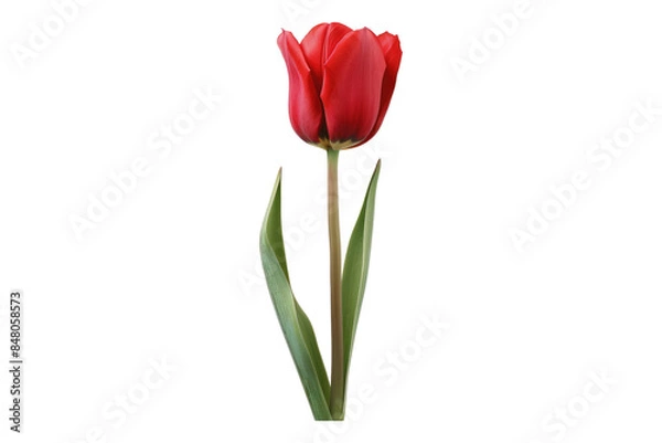 Obraz Red tulip flower isolated on transparent background
