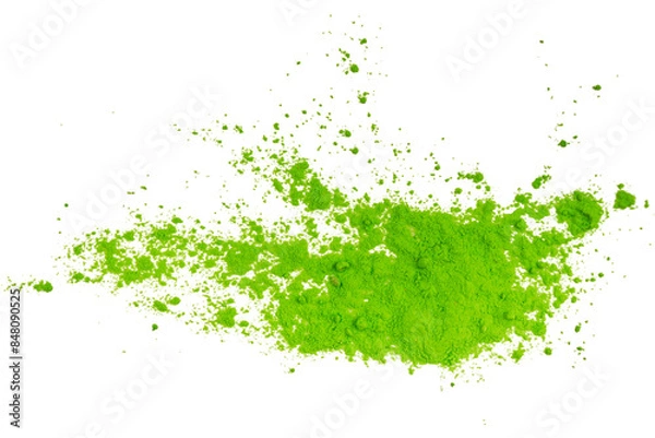 Fototapeta White wall with branches of a plant with green leaves Isolated on A Transparent Background