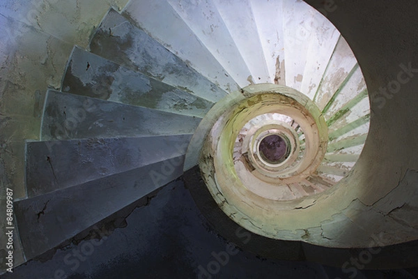 Obraz abandoned spiral staircase