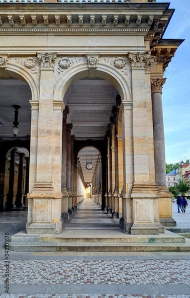 Fototapeta Mill Colonnade-Mineral Springs in Karlovy Vary, Czech Republic, The Neo-Renaissance structure by Architect Josef Zítek 1881.