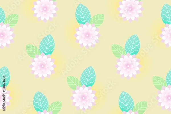 Fototapeta Wallpaper, cute style, bright colors Beautiful pattern Use for carpets, walls, tiles, blankets, curtains.