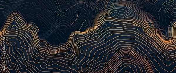 Fototapeta Immerse yourself in an abstract mountain landscape characterized by dynamic lines and graceful curves, evoking a sense of natural beauty and serenity.