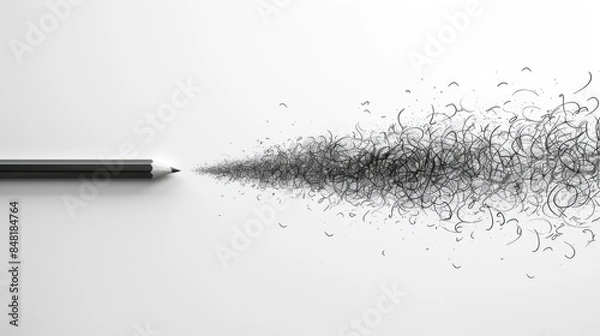 Fototapeta Abstract Design of Scribbles and Swirls from Pencil on White