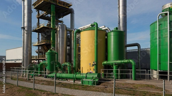 Obraz Modern Industrial Business Area with Advanced Manufacturing and Logistics Facilities