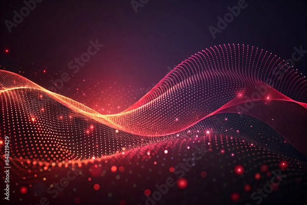 Obraz Colorful dots waves background texture