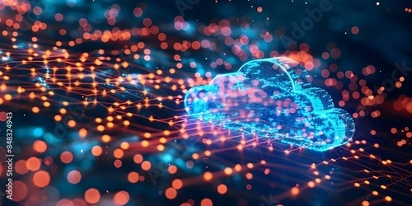 Fototapeta Enhancing cost efficiency and performance through optimized cloud infrastructure for seasonal demand fluctuations. Concept Cloud Infrastructure, Cost Efficiency, Performance Optimization