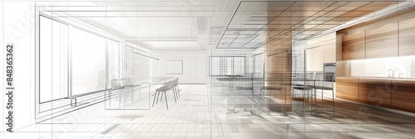 Fototapeta Home architecture interior design project