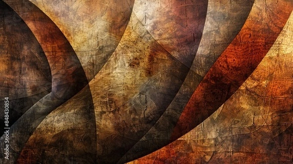 Fototapeta Layered patterns in textured abstract background - vibrant and colorful