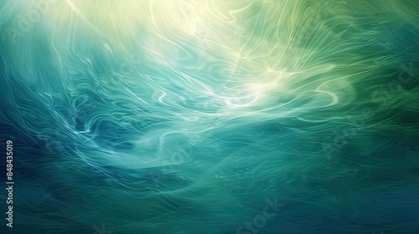 Fototapeta A serene abstract background with calming blues and greens